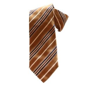 Vintage Canali Gold Striped Silk Tie 60 Inch Length 3.75 Inch Wide Made In Italy